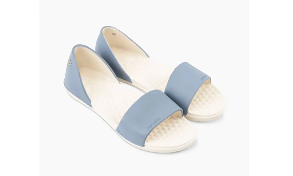 Joybees Womens Friday Flat Two Tone Dusty Blue Bone