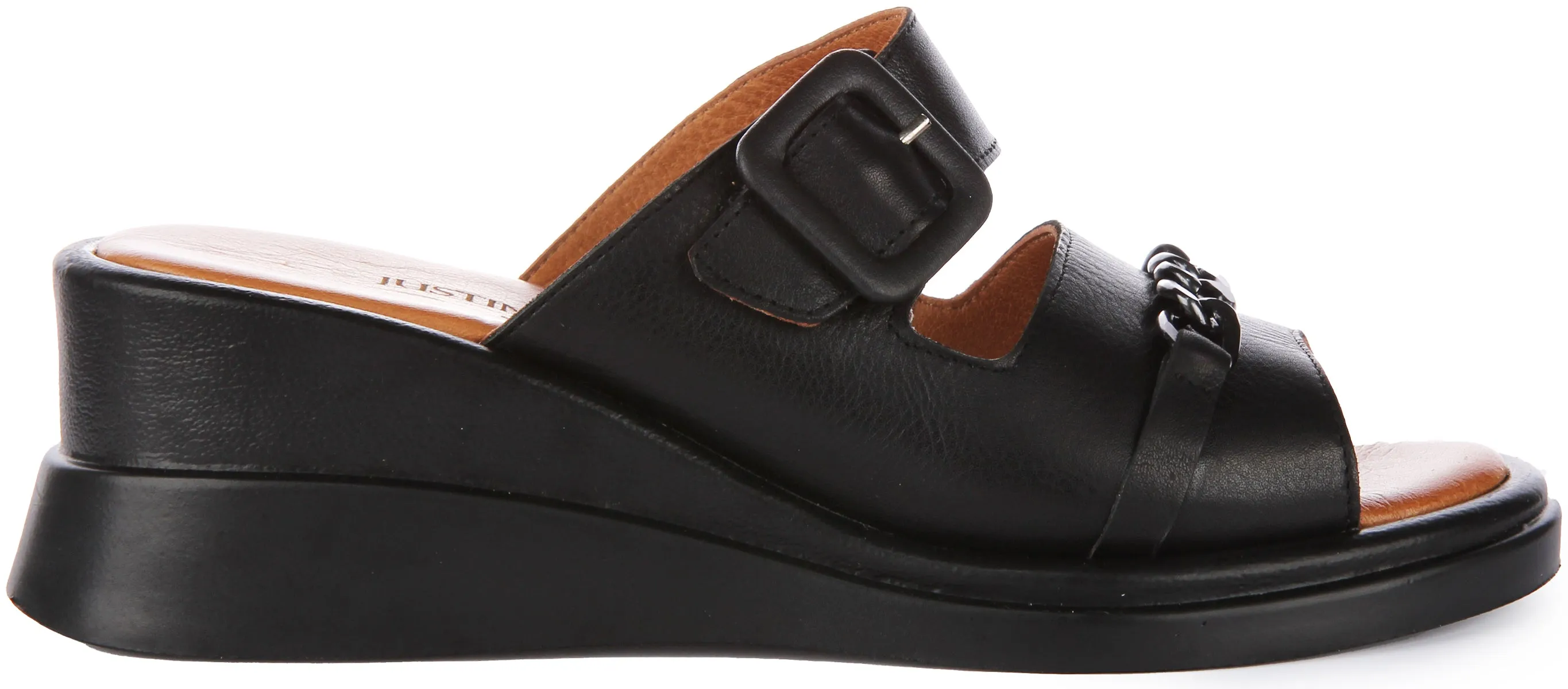 Justinreess England Sami Wedge Sandal In Black For Women