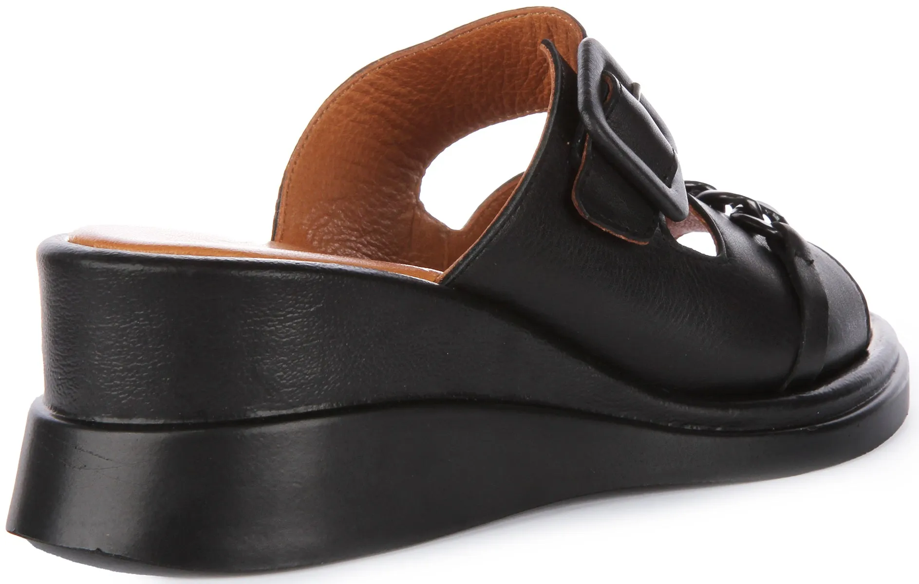 Justinreess England Sami Wedge Sandal In Black For Women