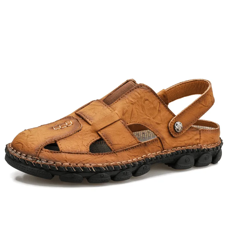 kkboxly kkboxly Handmade Cowhide Sandals for Men - Slip Resistant and Soft