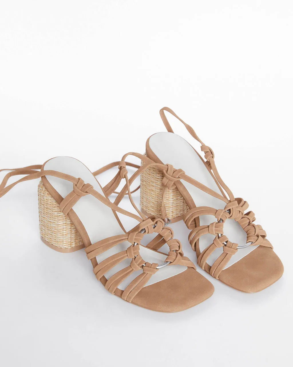 Koko Strappy Straw Block Heels