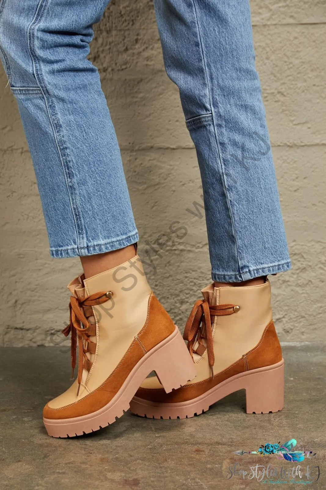 Lace Up Lug Booties