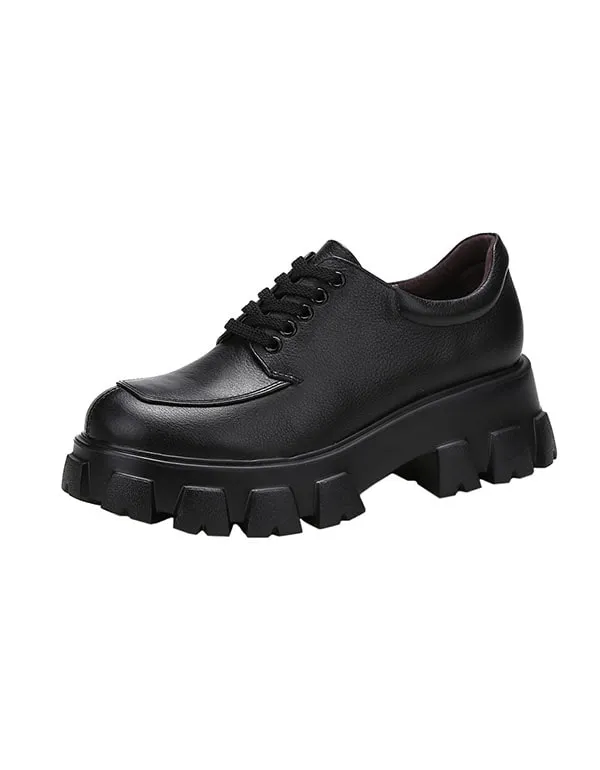 Lace Up Platform Women's Black Shoes