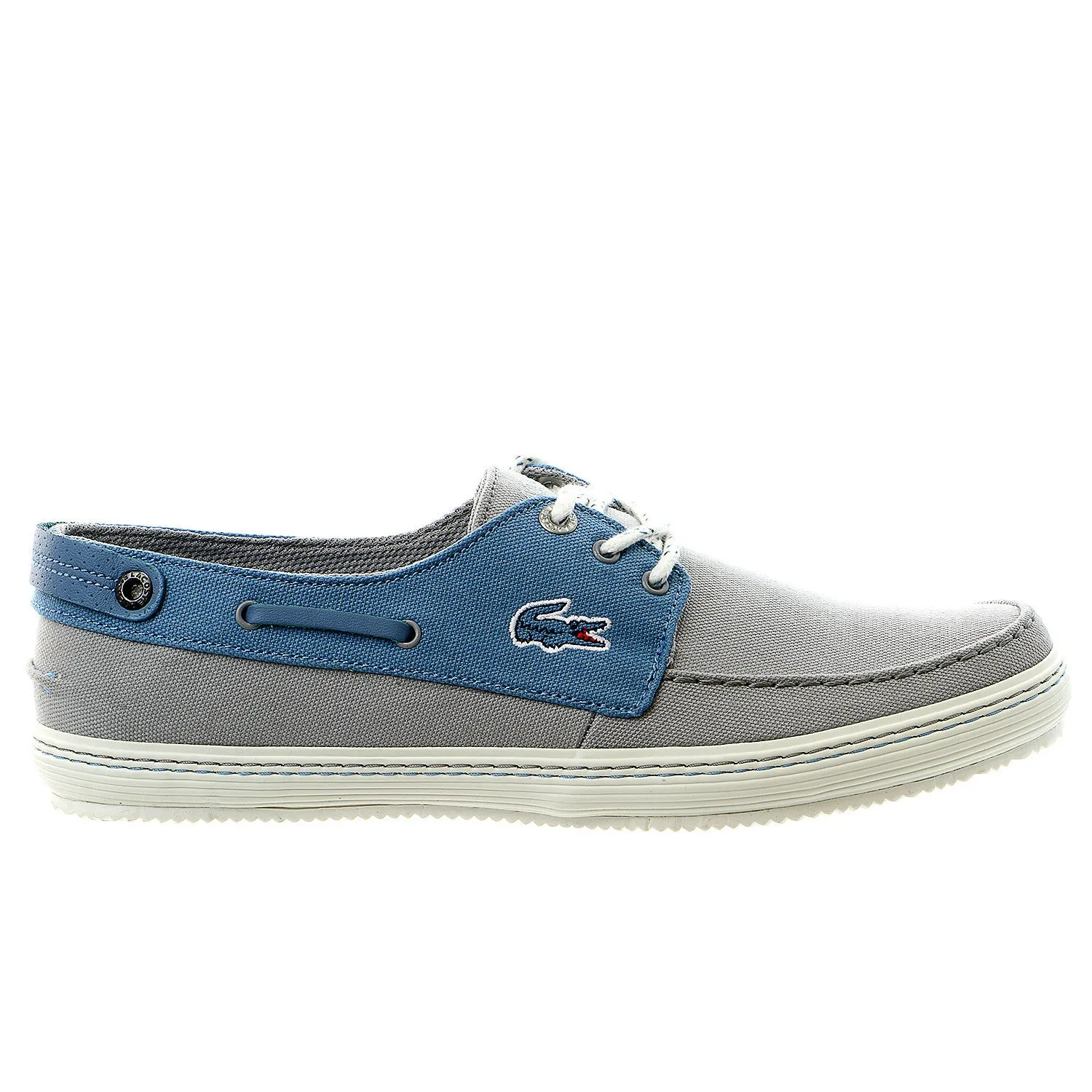 Lacoste Sumac 8 Moccasin Boat Shoe - Light Grey/Blue - Mens