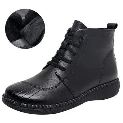 Leather Ankle Boots Handmade Soft Sneakers Women's Casual Shoes GCSZXC59