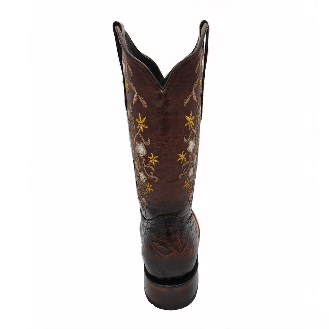 Luma Cincelada Women's Cowhide  Western Cognac Boots