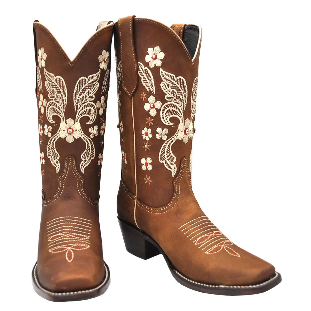 Luma NK1 Women's Tan Square Toe Western Boots