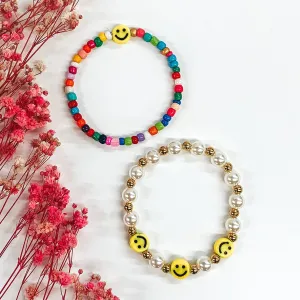 Make me Smile Beaded Bracelet Set in Multicolored