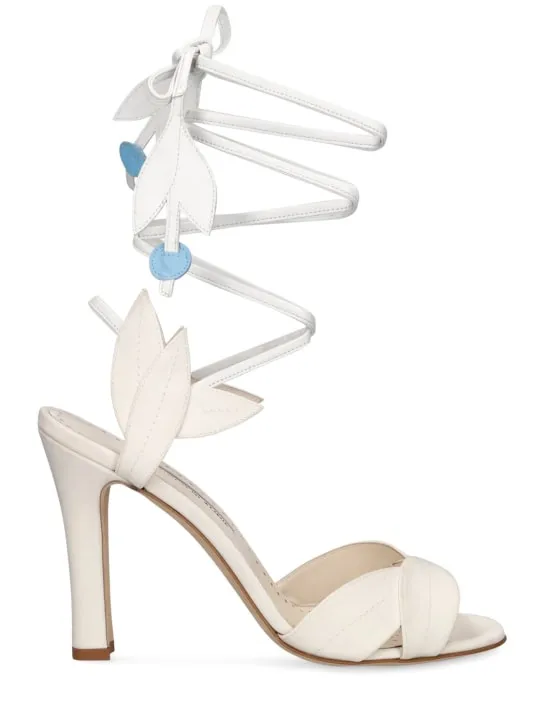 Manolo Blahnik   105mm Ossie crepe de chine sandals 