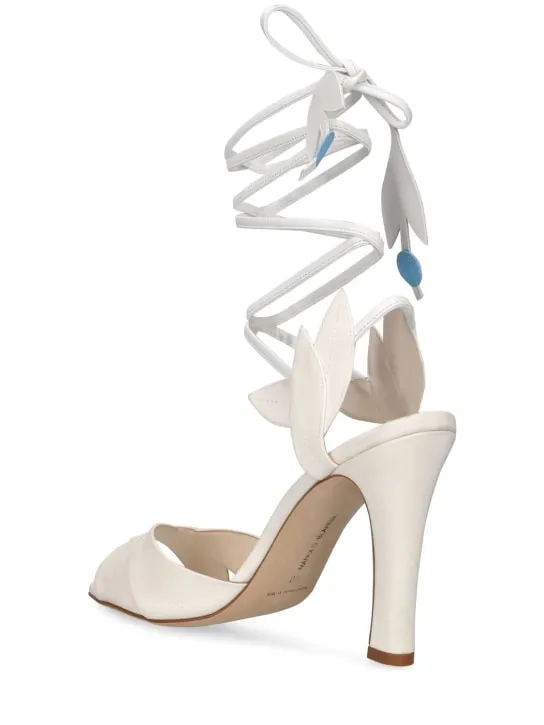 Manolo Blahnik   105mm Ossie crepe de chine sandals 