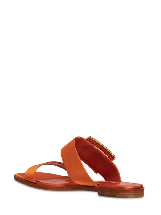 Manolo Blahnik   10mm Tuliaba satin slide sandals 