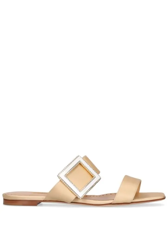 Manolo Blahnik   10mm Tuliaba satin slide sandals 