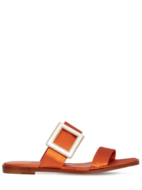 Manolo Blahnik   10mm Tuliaba satin slide sandals 