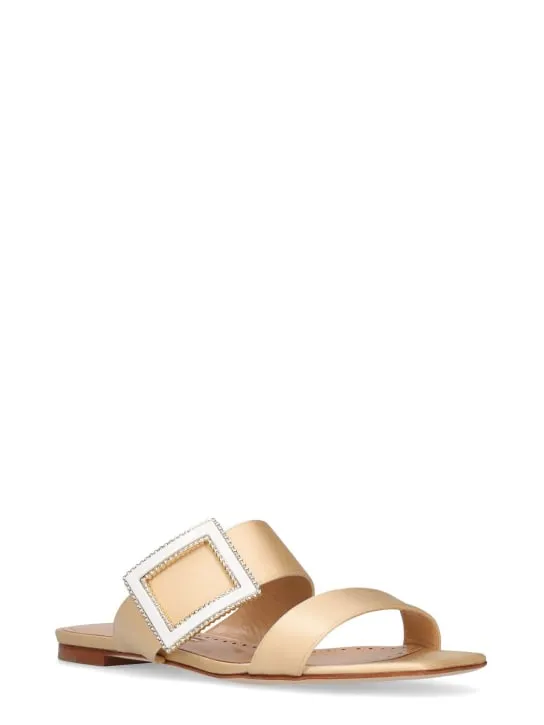 Manolo Blahnik   10mm Tuliaba satin slide sandals 