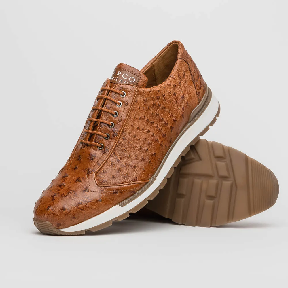 Marco Di Milano SCANNO Ostrich Antique Cognac Fashion Sneakers