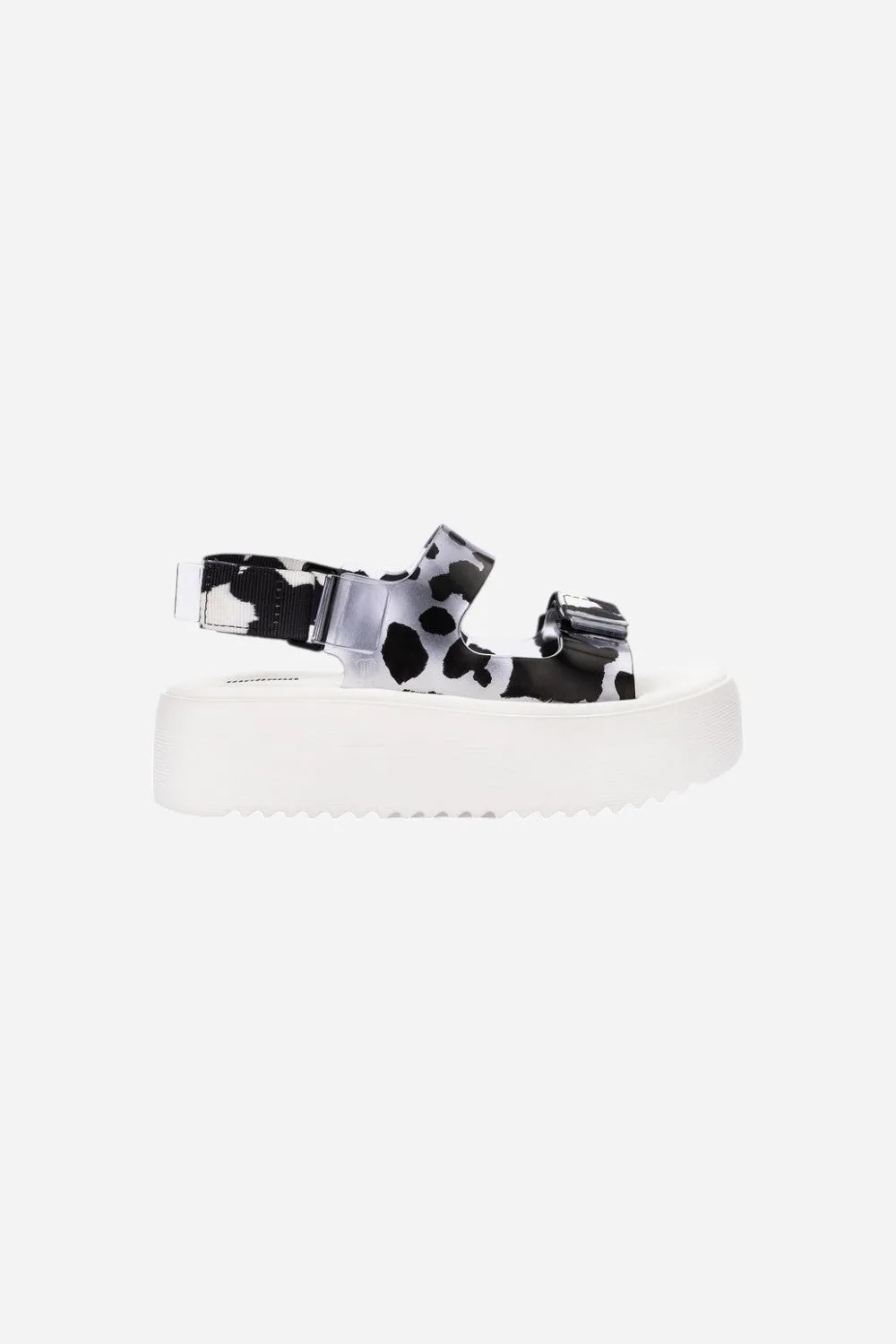 Melissa Brave Papete Platform in White/Glass/Black