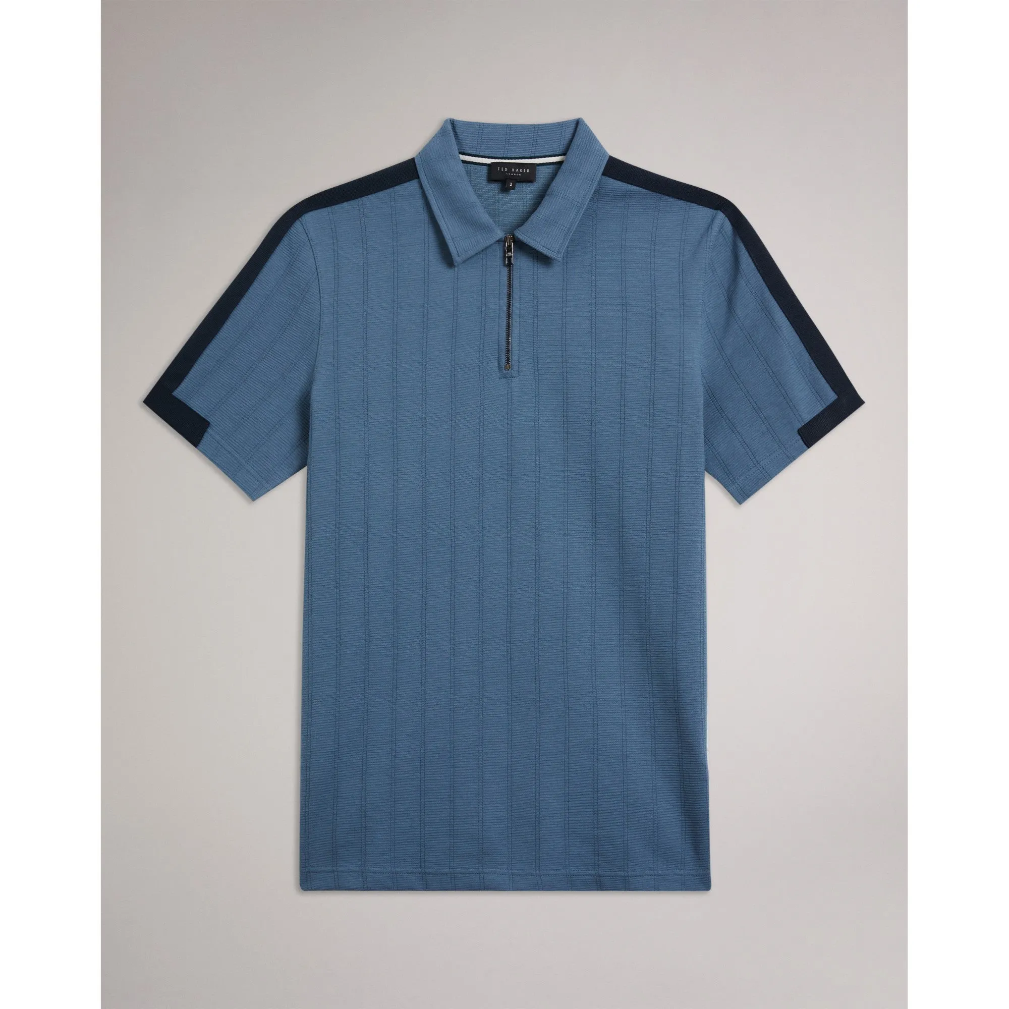 Men Mmb-Abloom-Ss Regular Polo With Zip - Mid-Blue