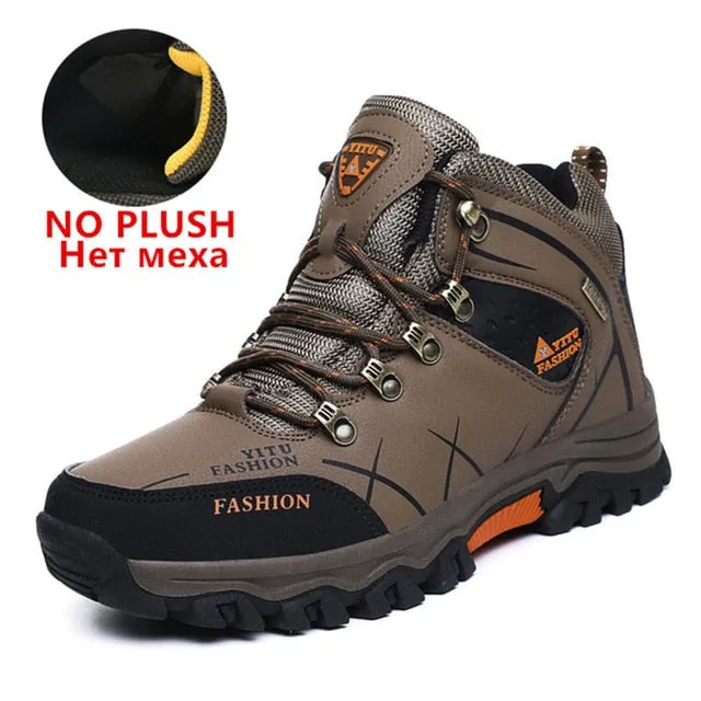 Men Winter Snow Boots Waterproof Leather Sneakers Super Warm Boots