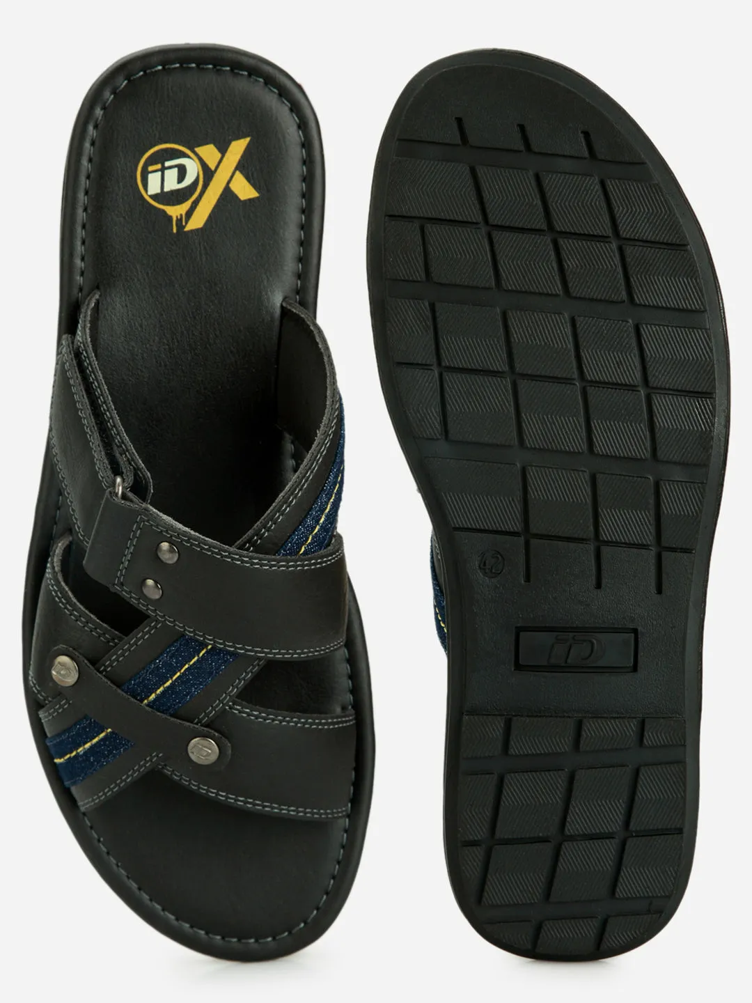 Men's Black Slip On Sandal (IX5008)