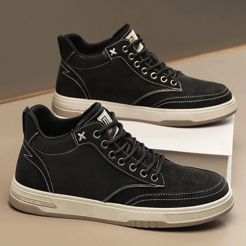 Men's Casual Shoes - Leather Short Ankle Boots Sneakers - TSS358