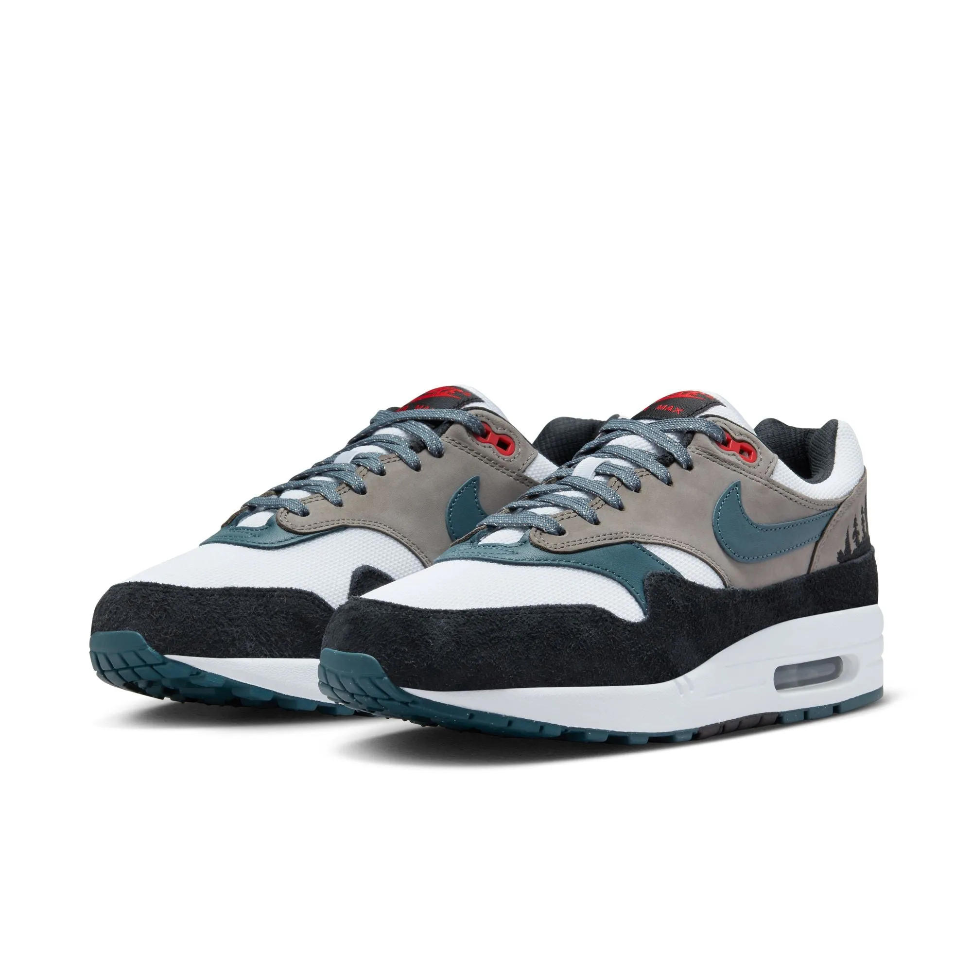 Men's Nike Air Max 1 Premium - WHITE/SLATE BLUE-BLACK-SOFT GREY