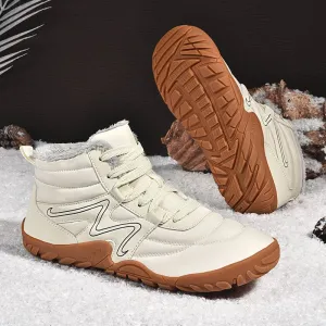 Men’s Warm Plush Sneaker Style Fur Lined Snow Boots with Gum Sole