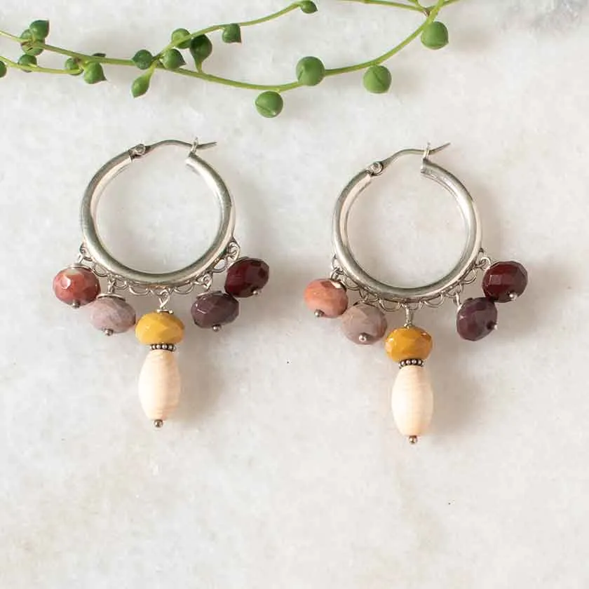 Mookaite Hoop Earrings