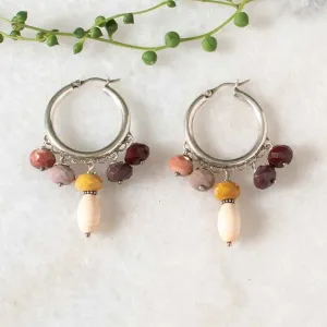 Mookaite Hoop Earrings