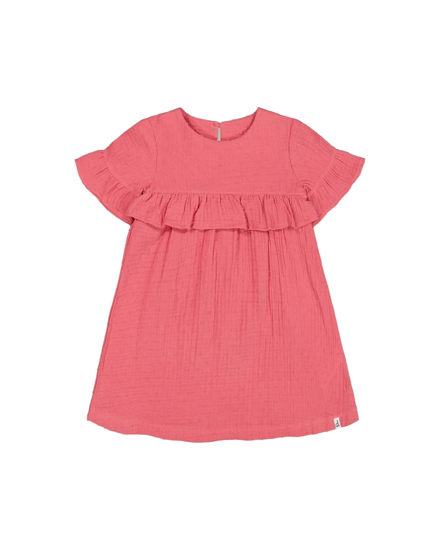 Muslin Dress With Frill Cherry