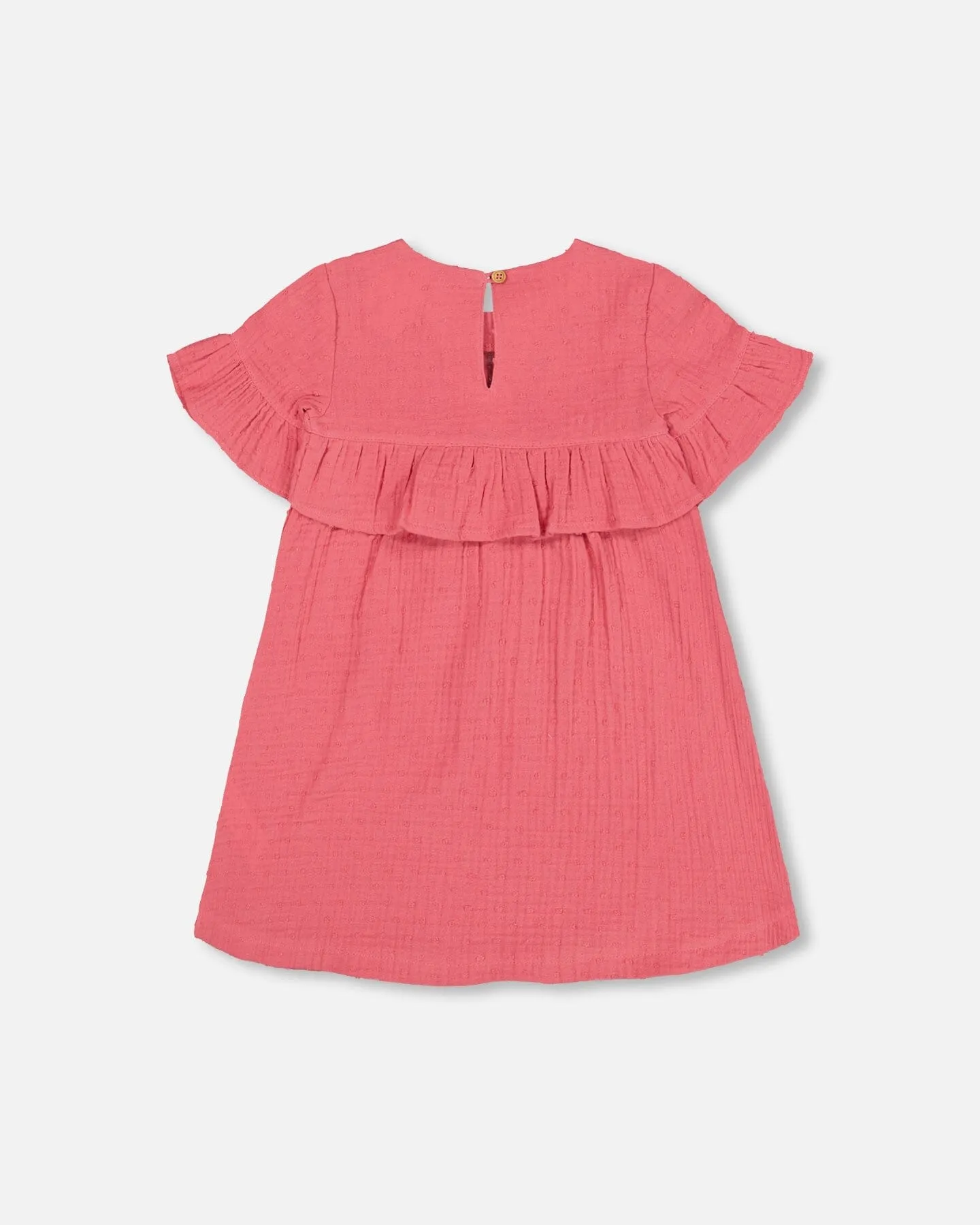 Muslin Dress With Frill Cherry