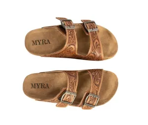 Myra Bag: "FOOTO WESTERN HAND-TOOLED SANDALS"