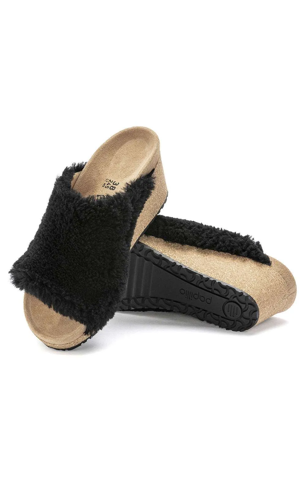 Namica Teddy Shearling Mules - Black