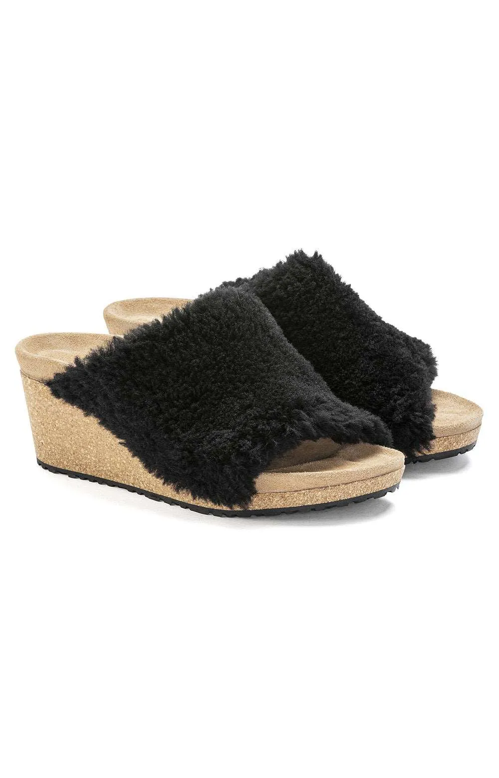 Namica Teddy Shearling Mules - Black