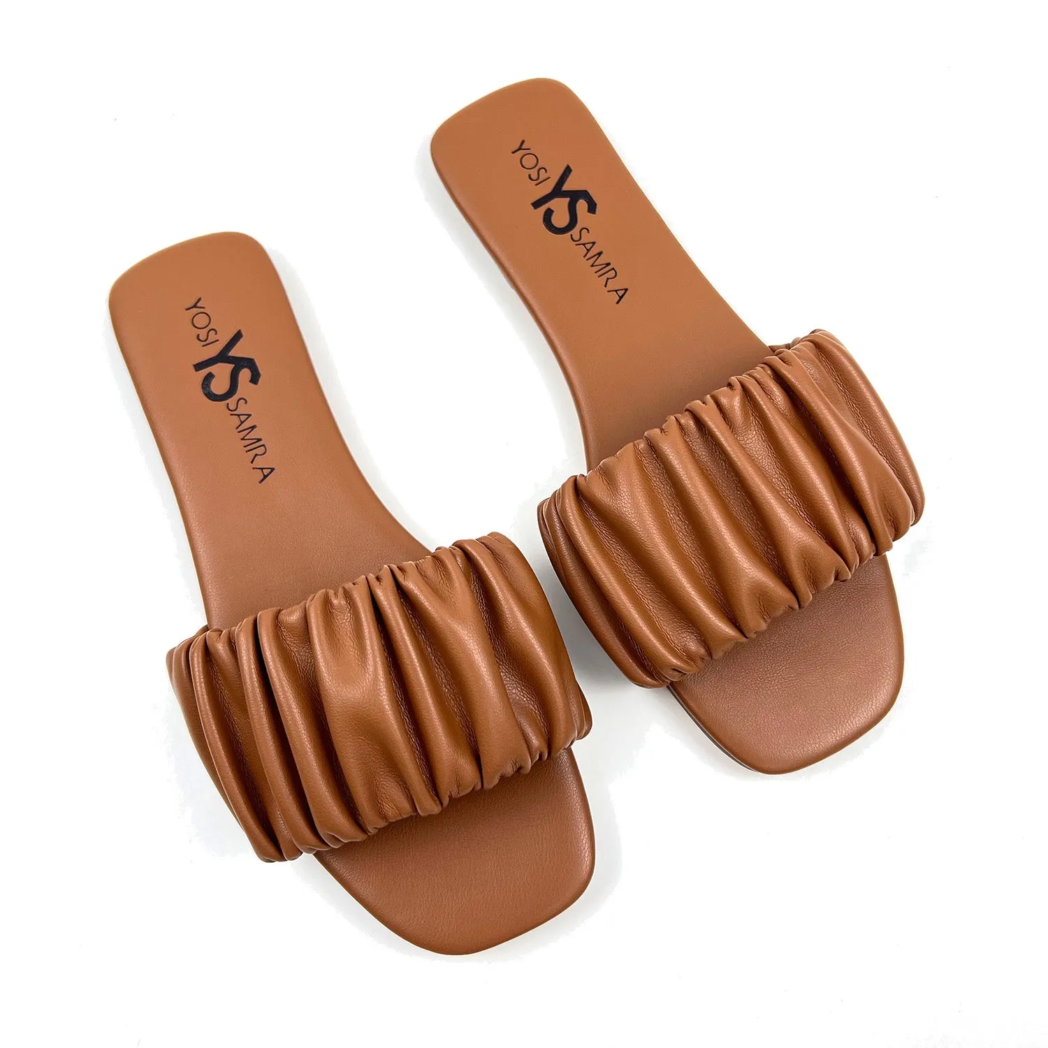 Naomi Ruched Sandal in Whiskey