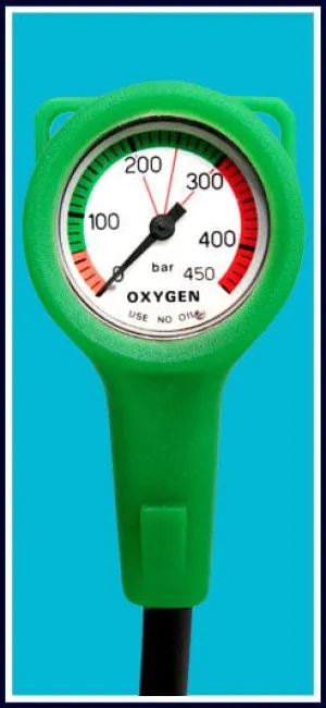 Nautilus Oxygen SPG 15cm Hose - Green