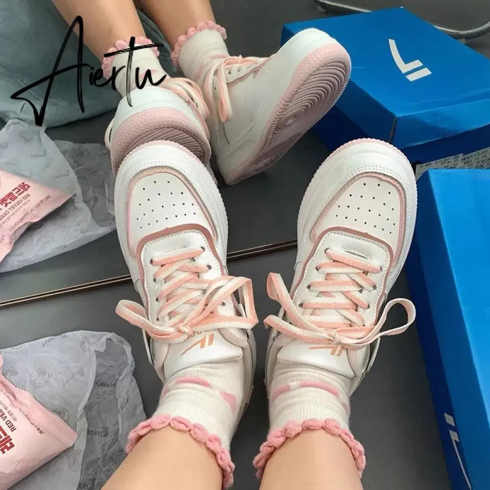 New Women Cute Cartoon Little Bear Strawberry Flat Kawaii Shoes Japanese Female Platform Casual Tennis Vulcanized Sneakers