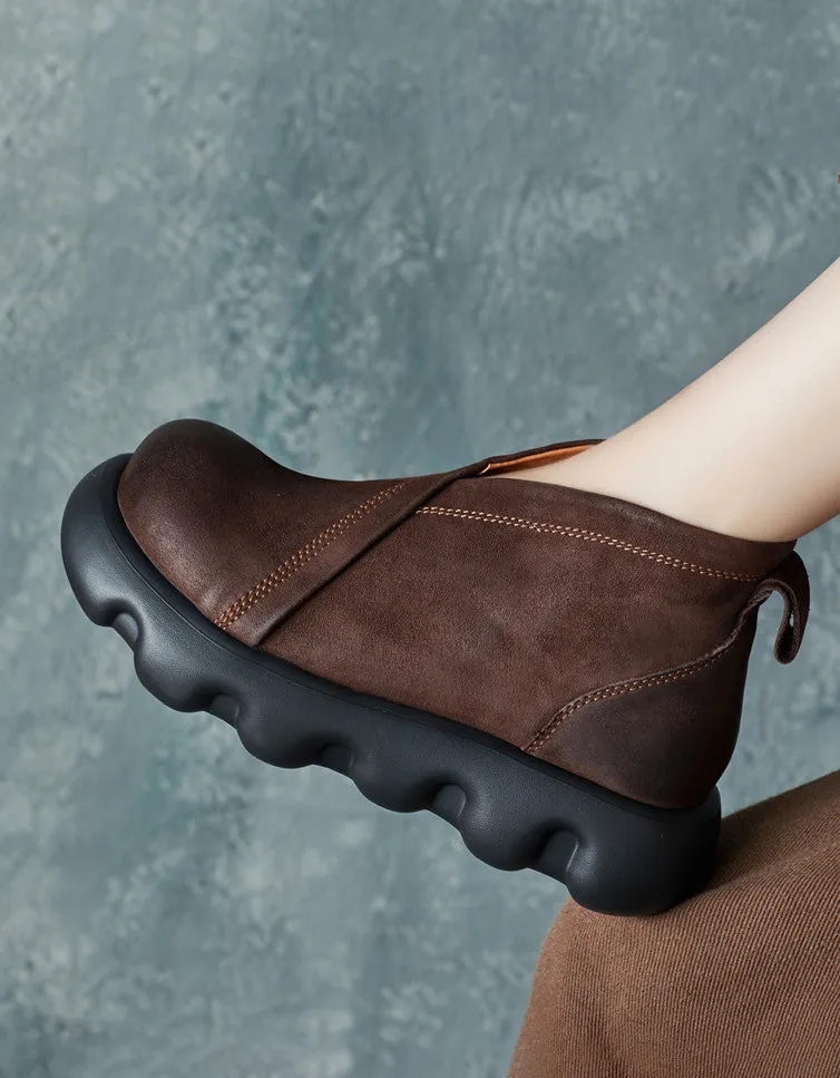 Non-slip Handmade Retro Leather Platform Boots