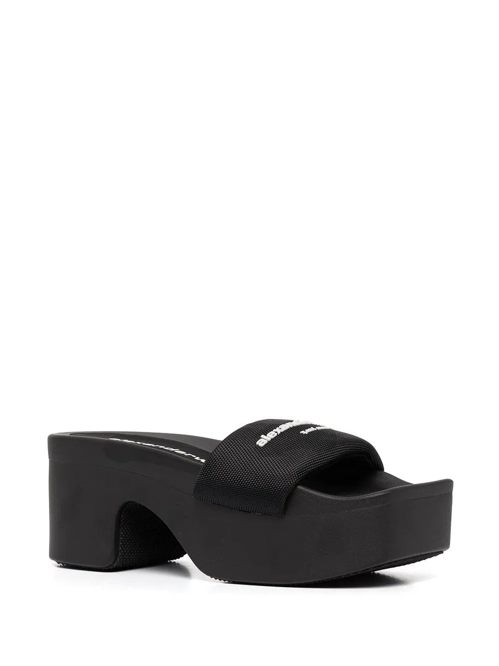 Nylon Platform Black Sandals