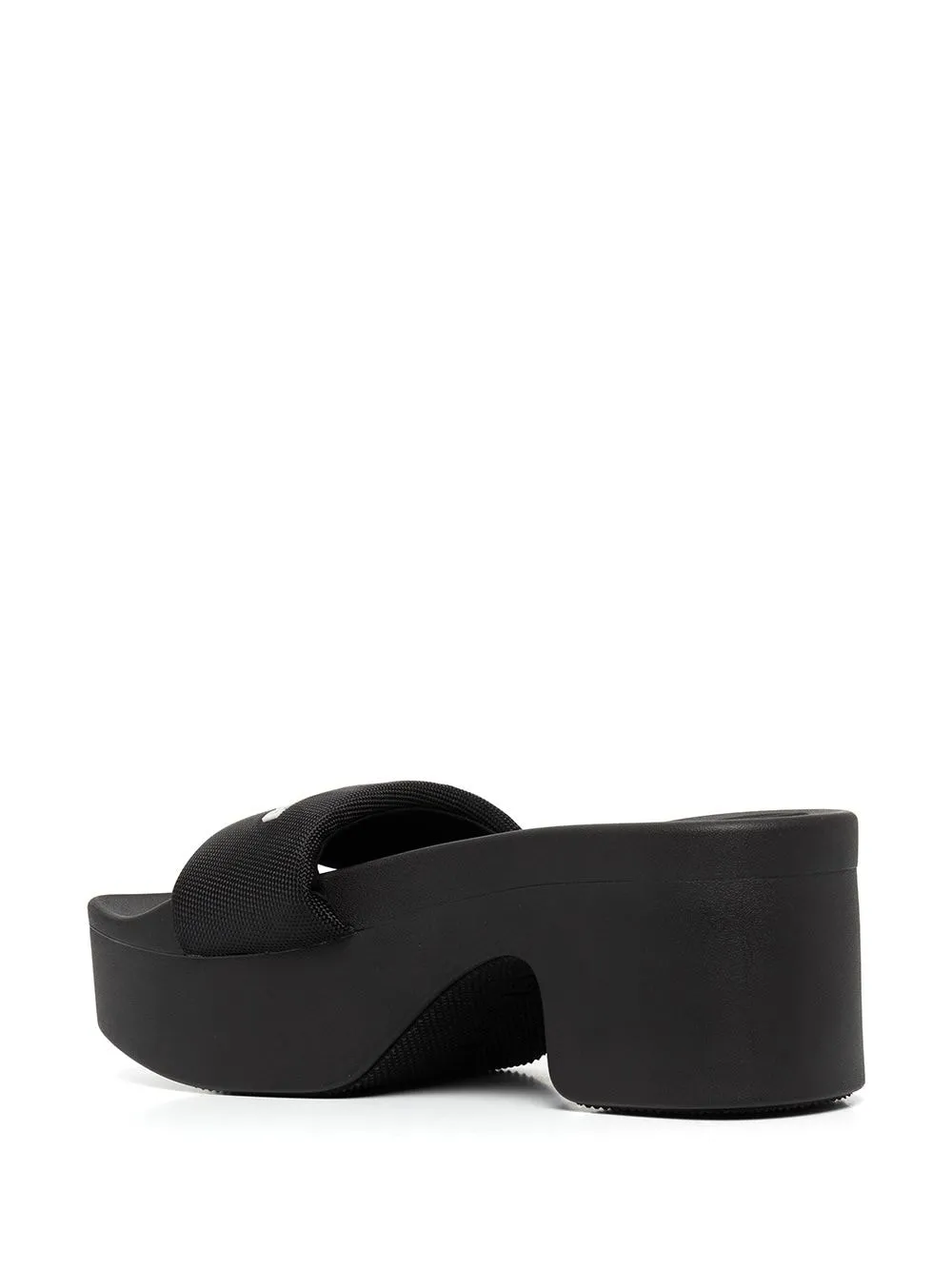 Nylon Platform Black Sandals