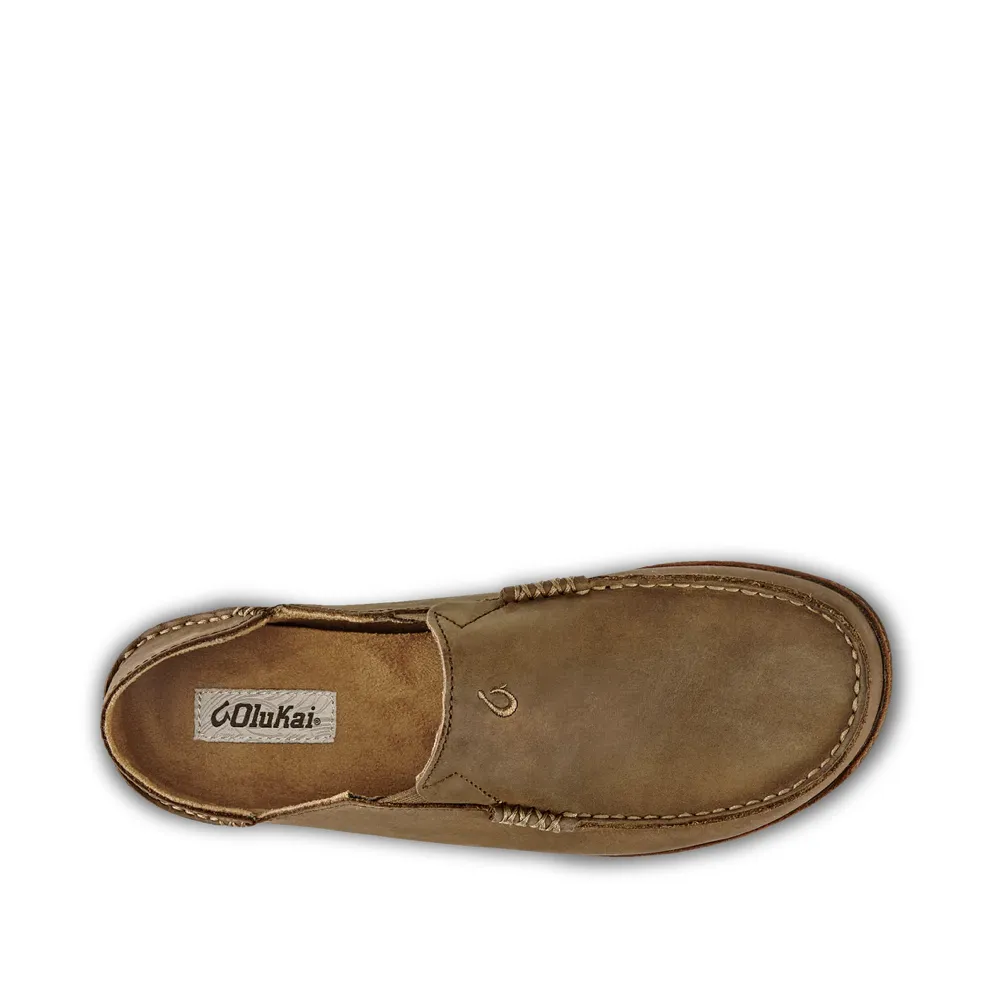 OluKai Men's Moloa Moc Leather Slip On Shoes in Ray