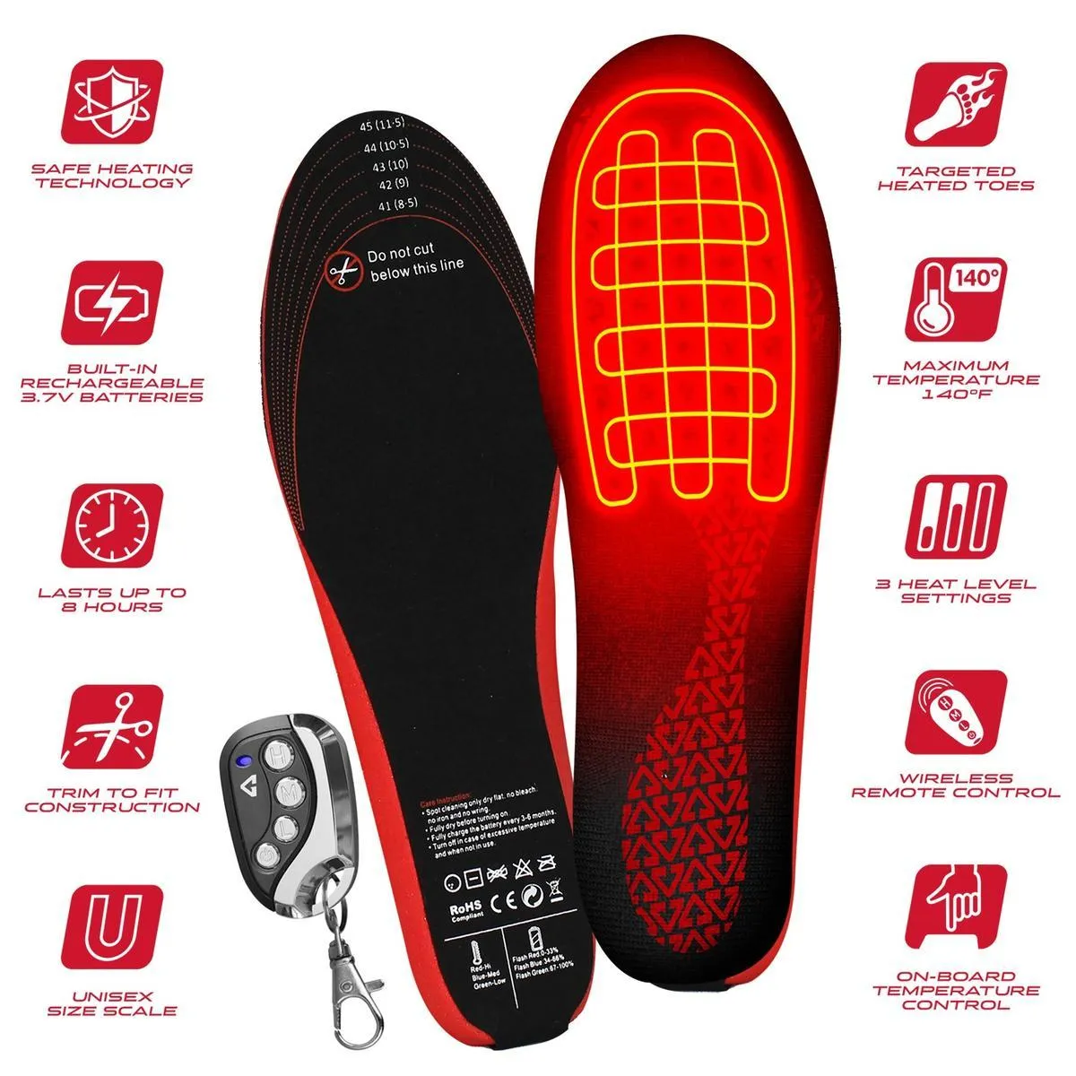 Open Box Gerbing Rechargeable Heated Insoles with Remote