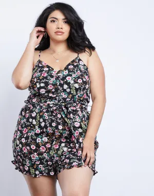 Plus Size Spring Fling Floral Romper