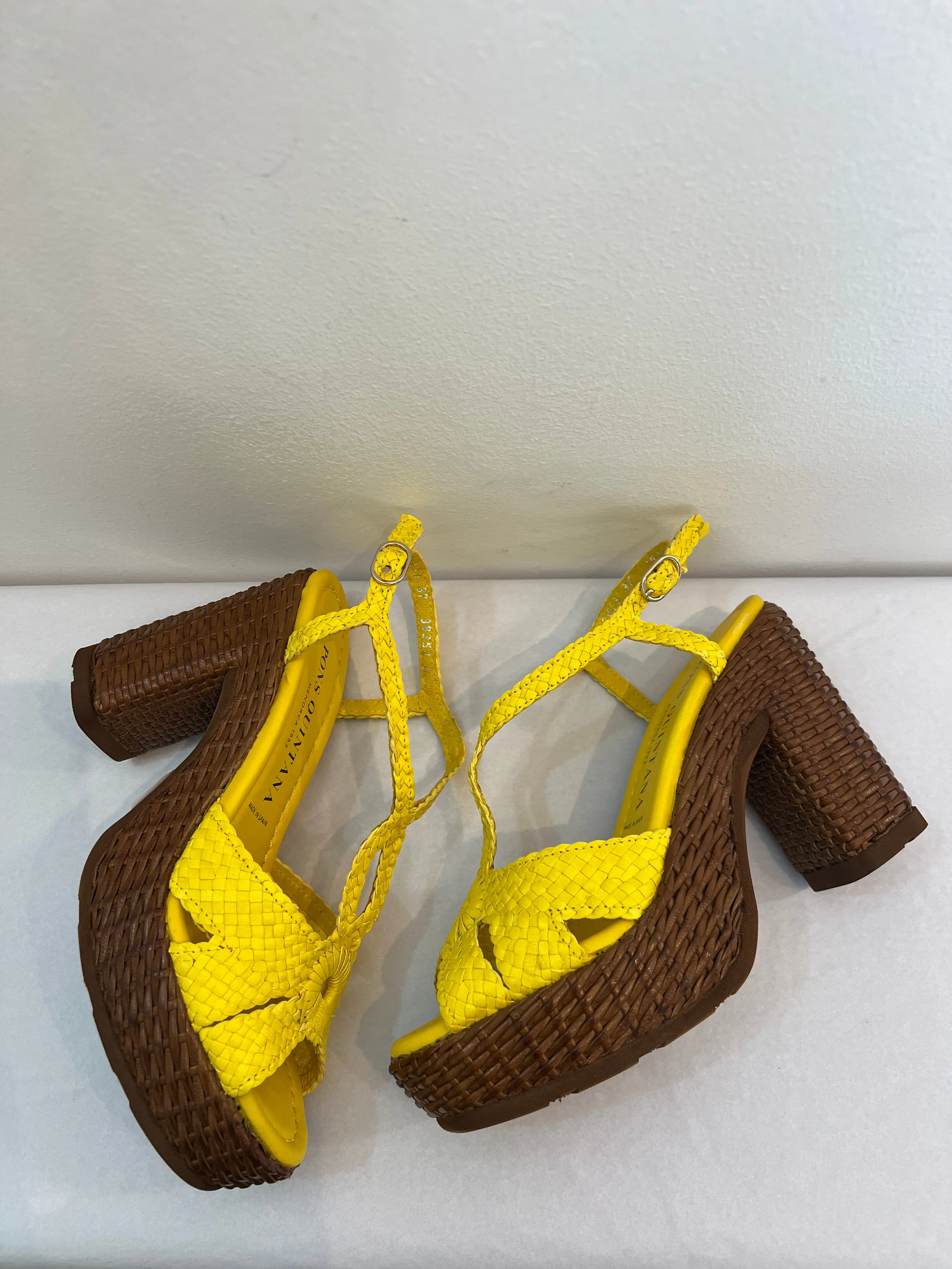 Pons Quintana Yellow Woven Platform Sandal