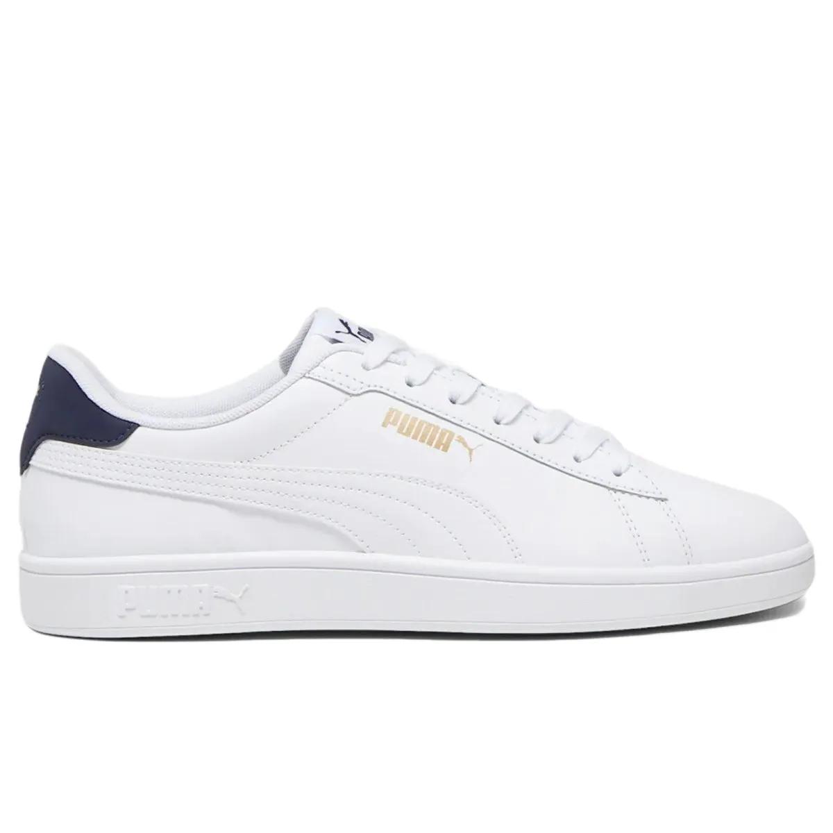 PUMA MEN'S SMASH 3.0 WHITE/NAVY/GOLD SHOES