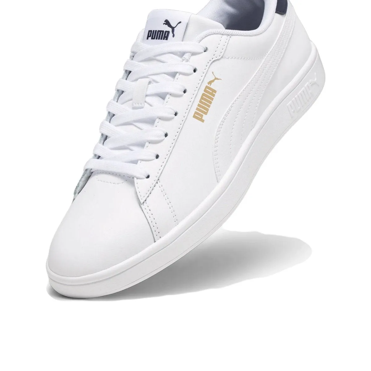 PUMA MEN'S SMASH 3.0 WHITE/NAVY/GOLD SHOES