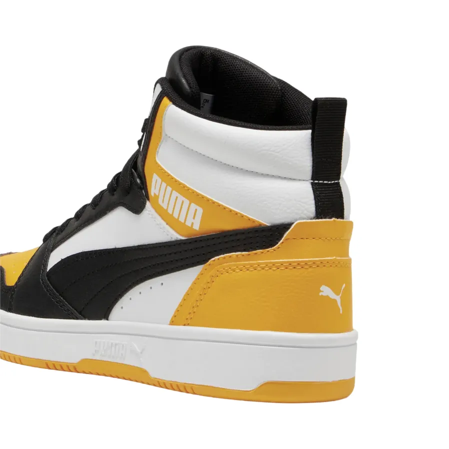 Puma scarpa sneakers alta da ragazzi Rebound V6 393831-19 giallo-bianco-nero