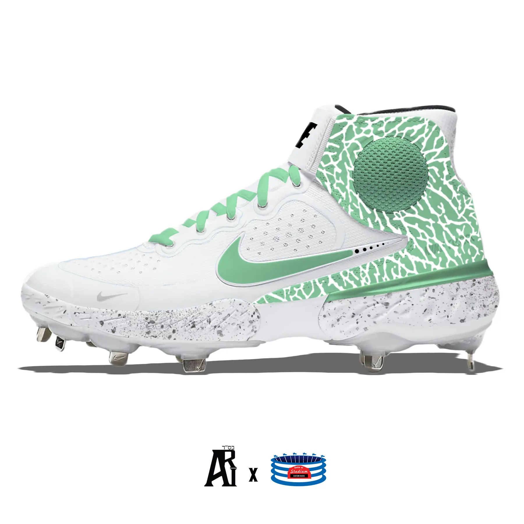 "Mint Elephant" Nike Alpha Huarache Elite 3 Mid Cleats