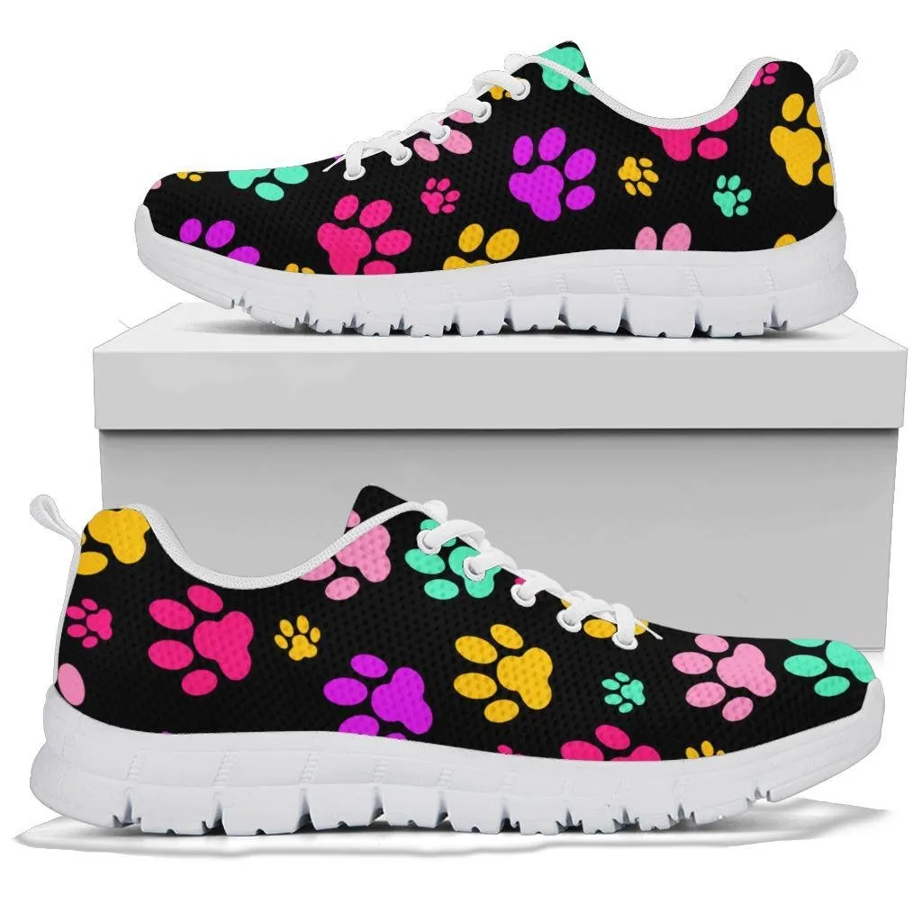 Rainbow Paw Prints - Women's Sneakers