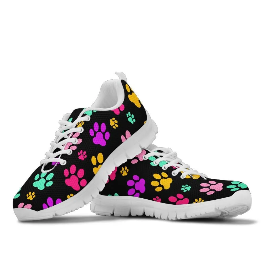 Rainbow Paw Prints - Women's Sneakers