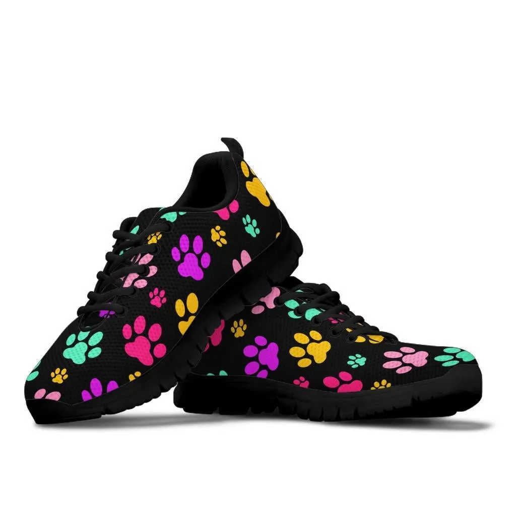 Rainbow Paw Prints - Women's Sneakers